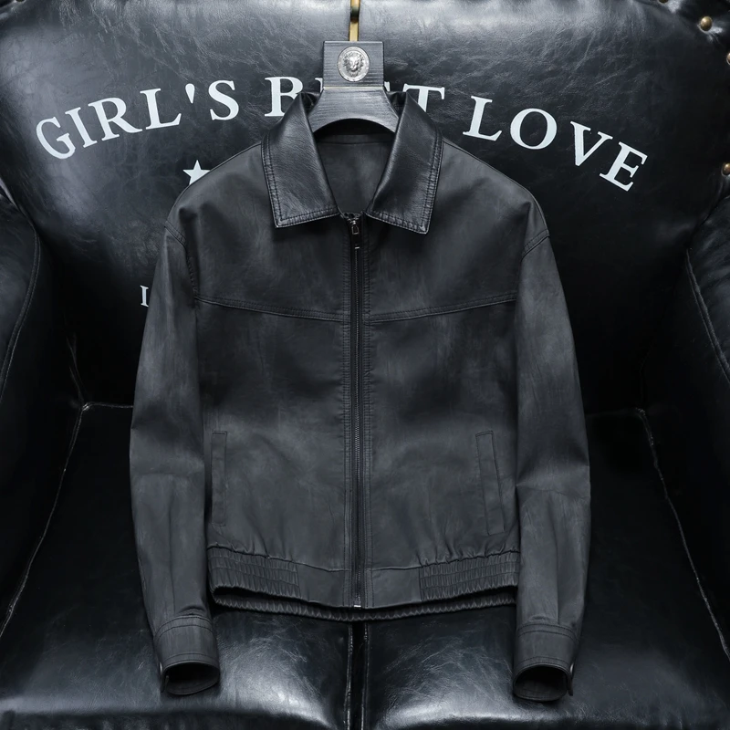 SOHEBENAHT复古帅气皮衣夹克男秋冬新款高级感痞帅潮流短款皮外套