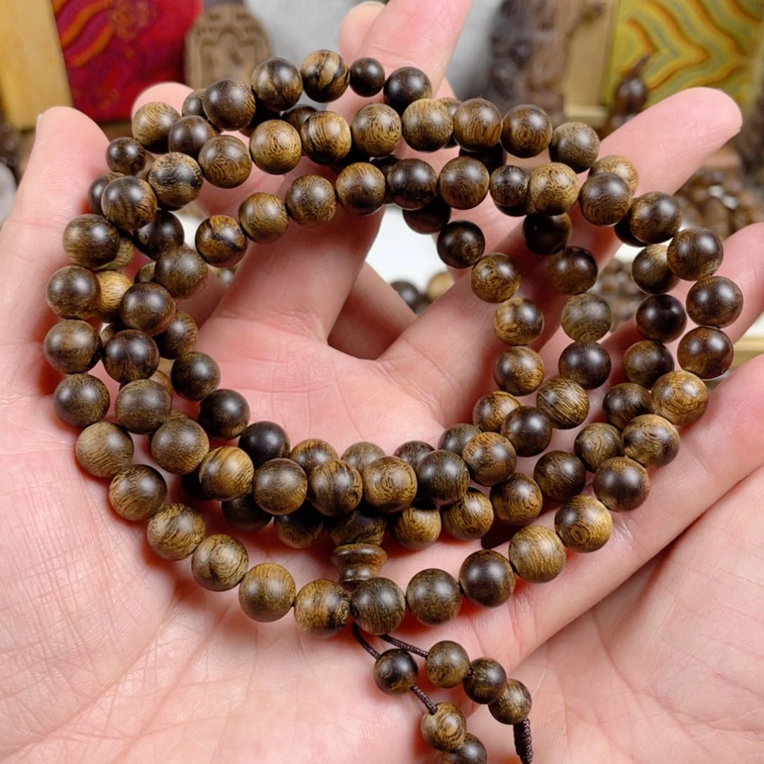 沉香手串越南富森红土老料满瘤疤0.8×108