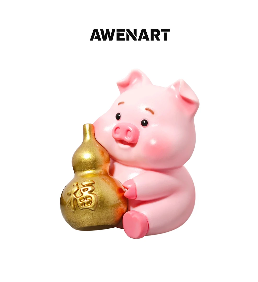 【福禄猪】可爱小猪好运招财工位摆件治愈系创意装饰摆件福气礼物