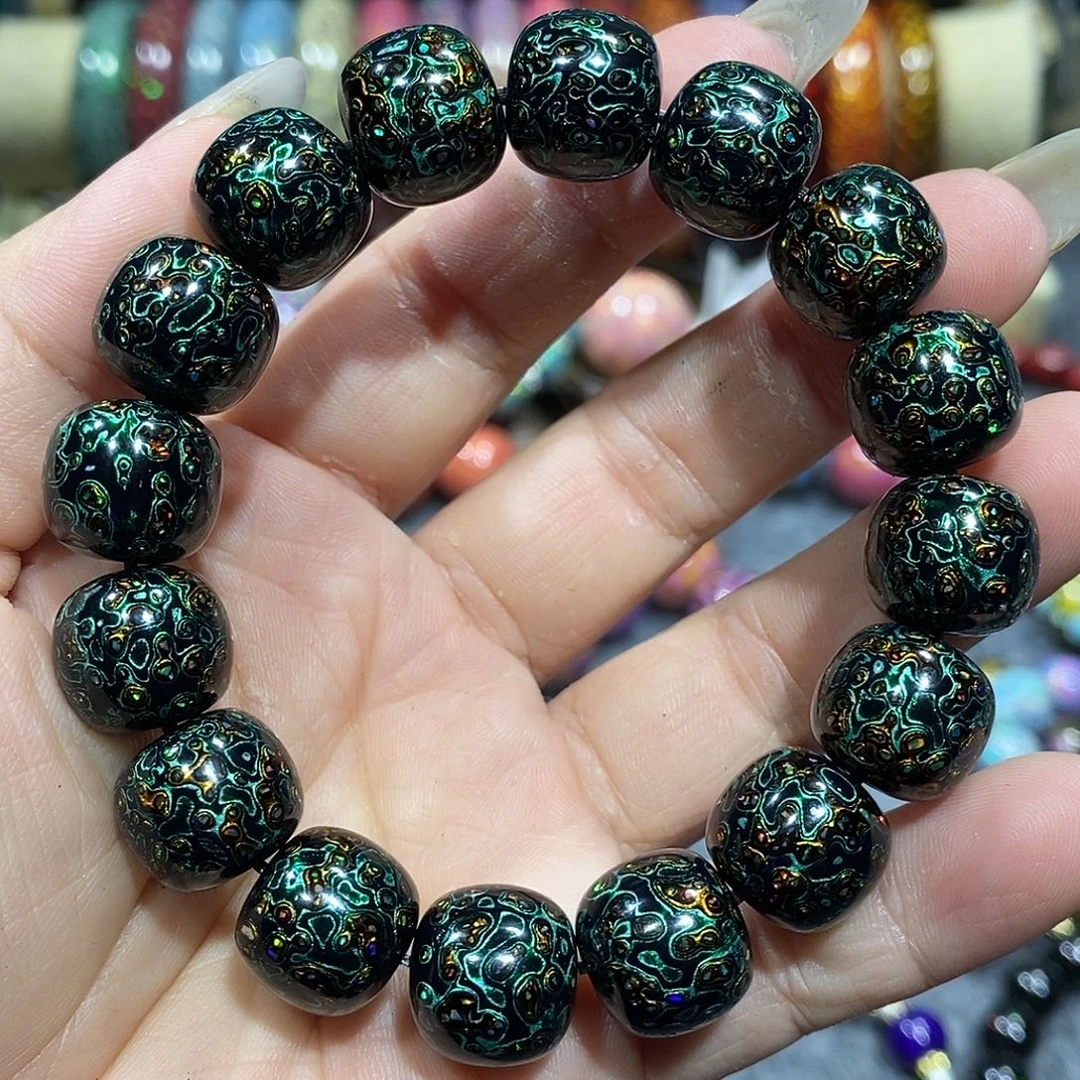 漆宸阁大漆珠1.2*1.3极光绿