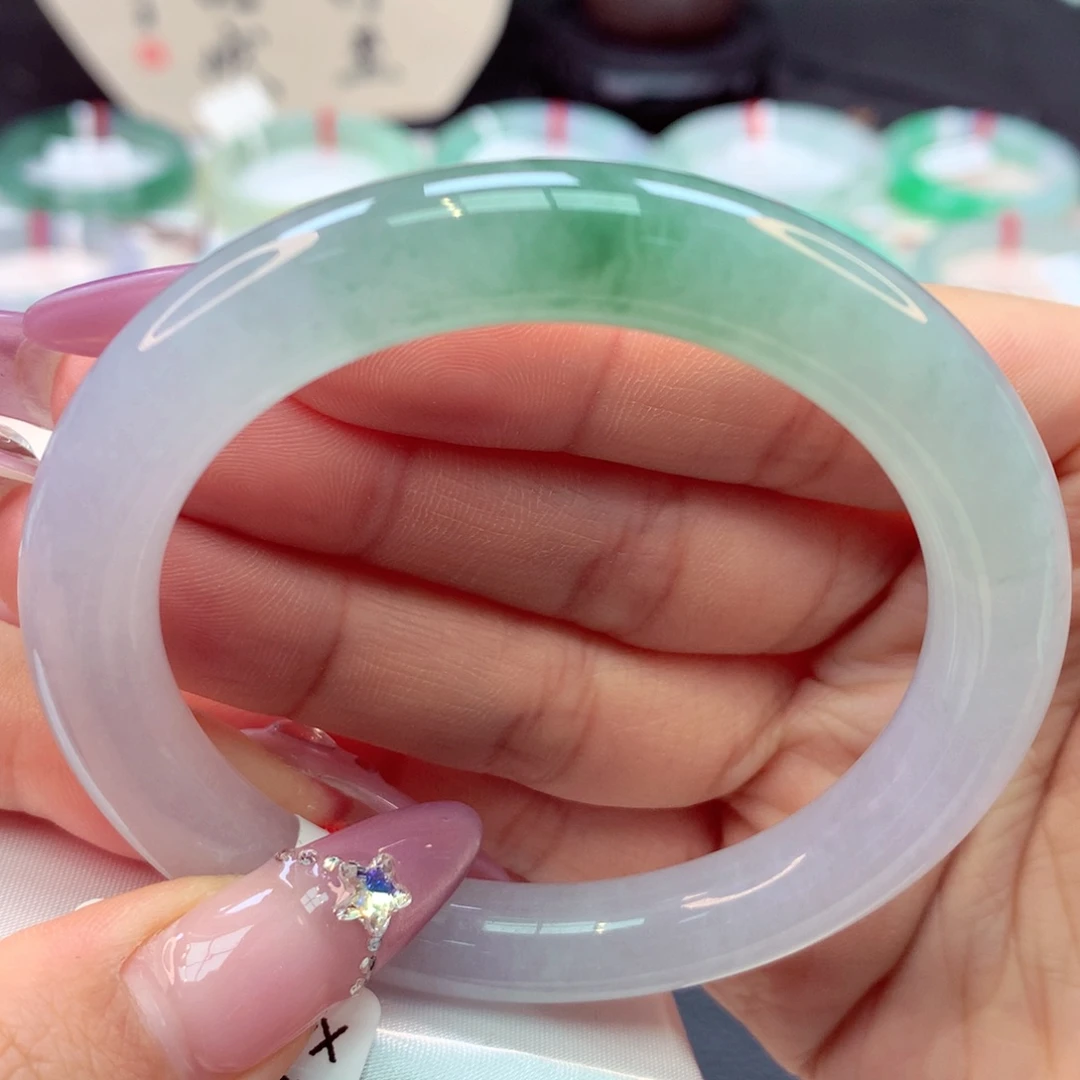 翡翠手镯未镶嵌美人条9号66