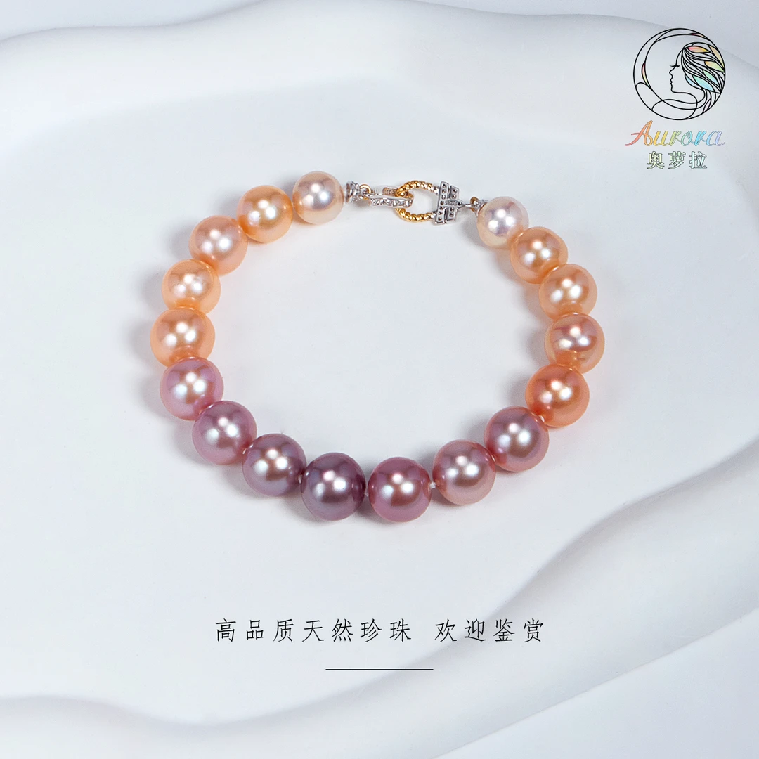 【奥萝拉珠宝】S925银爱迪生珍珠手链【有核】 10-12MM #SL084