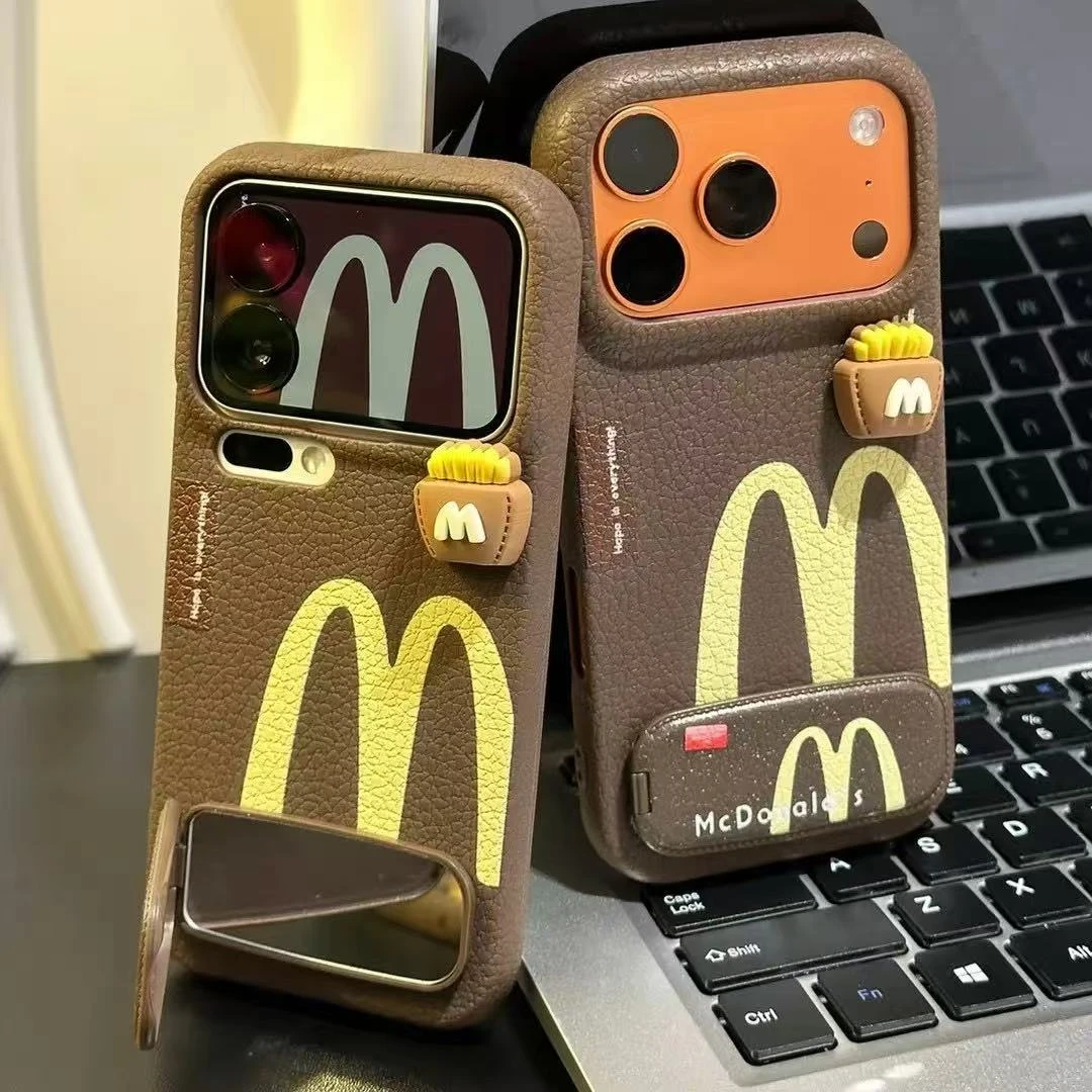 M记薯条贴件支架适用苹果16/17promax手机壳华为p70vivoppo小米15