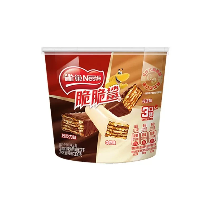 雀巢脆脆鲨巧克力威化分享桶330g