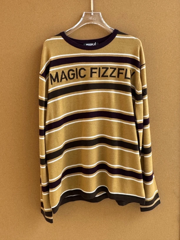 FIZZFLY上衣｜『HQQ专属』羊毛复古条纹撞色套头针织衫1004