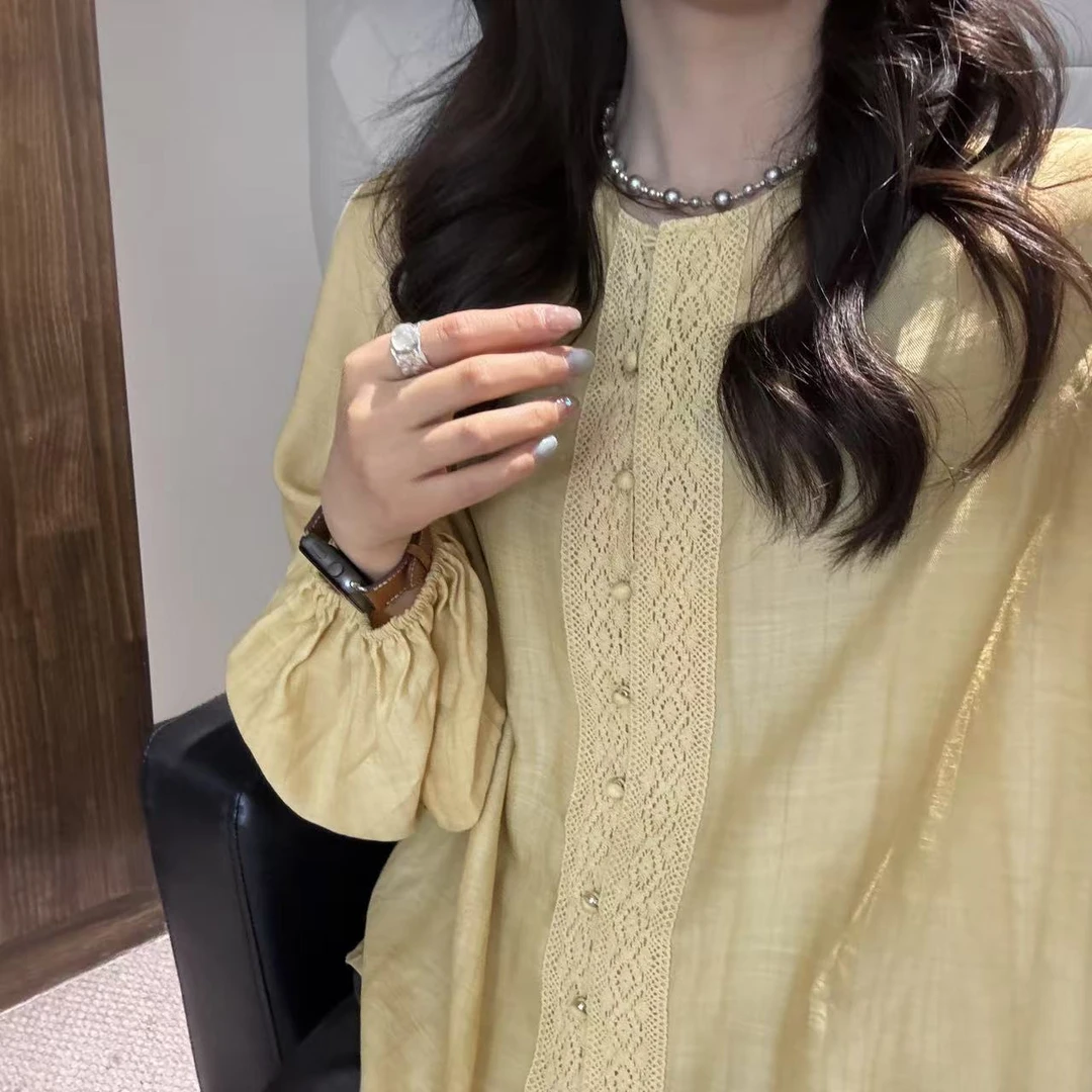 【惬意松弛】欧若风气质百搭新中式国风衬衫夏季薄款长袖上衣女