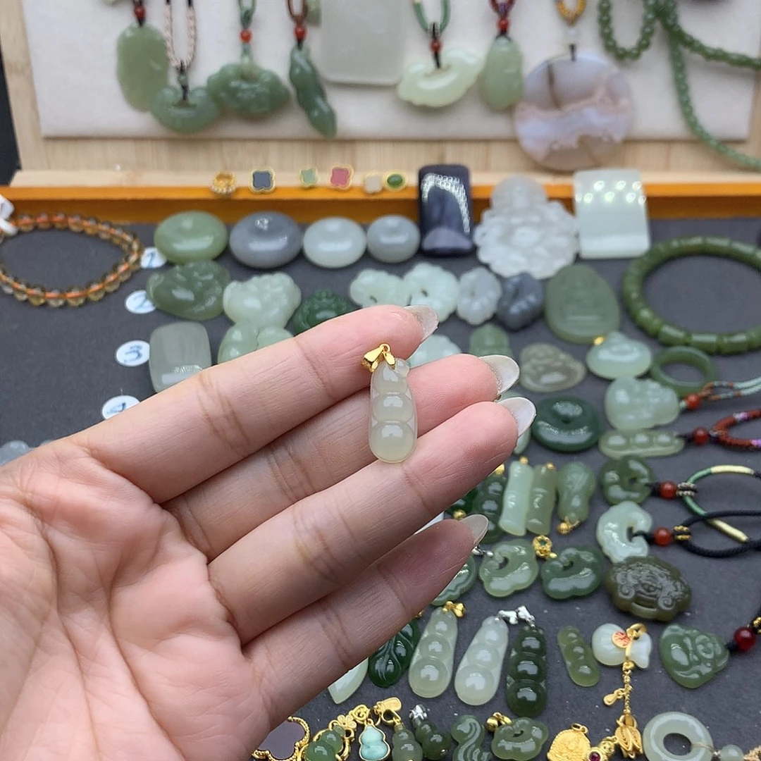 和田玉吊坠(不含链)银S925镶嵌