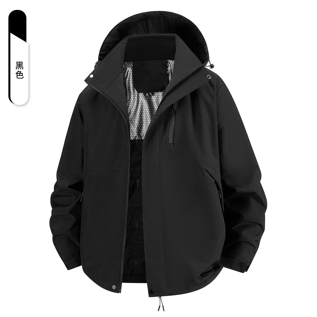 冬季加厚石墨烯冲锋衣棉服户外运动连帽防风情侣工装夹克外套