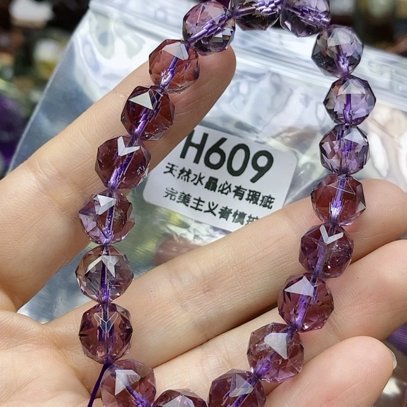 【闪购商品】水晶珠宝半成品未镶嵌紫黄共生手串10mm
