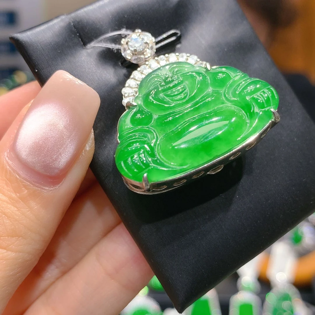 【闪购商品】颈饰银S925镶嵌翡翠6柒姐