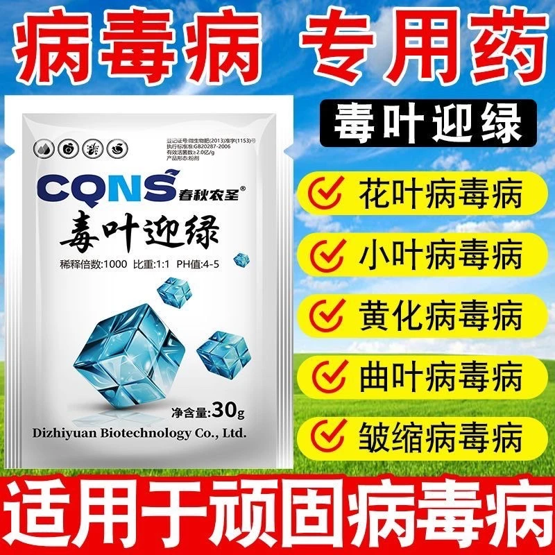毒叶迎绿病毒病专用辣椒黄瓜西红柿番茄蔬菜花叶小叶卷叶黄叶