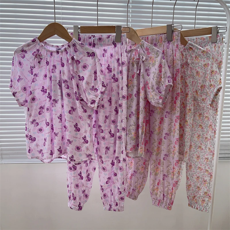 【新品推荐】儿童户外卡通套装女童家居服两件套宝宝空调服薄夏季