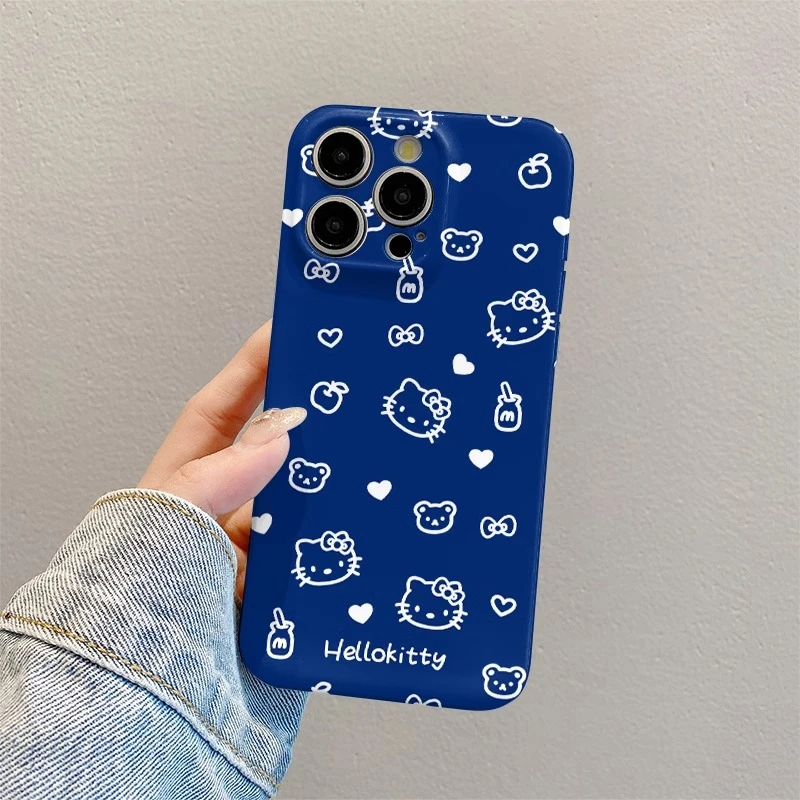 菲林软壳防摔蓝底kt猫适用苹果16华为reno13小米15vivox200 1加