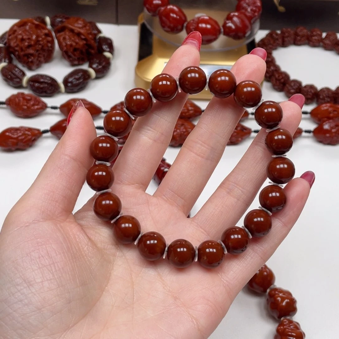 橄榄核手串雨****，光珠，