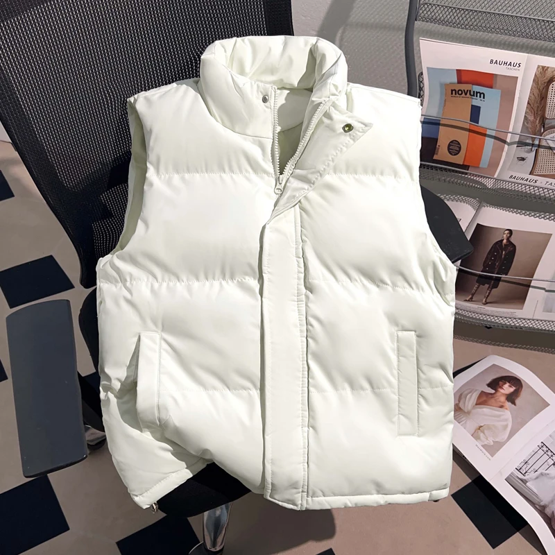 jtrt潮牌高街纯色灰绿色马甲男女冬季休闲加厚无袖情侣装背心外套