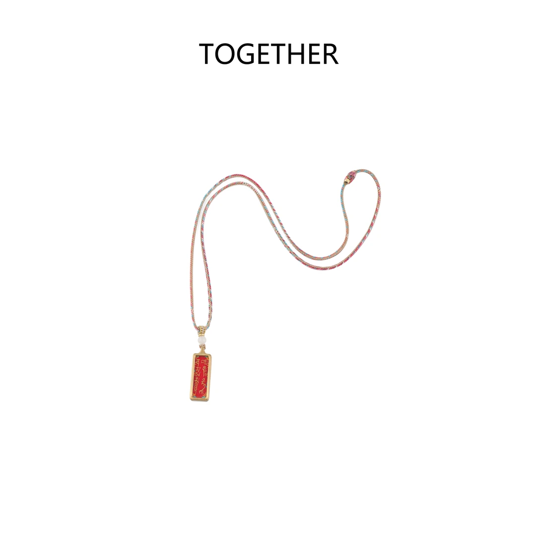 非金属棉绳项链 【TOGETHER】纯手仿绘唐卡项链百搭可调节配饰GD67