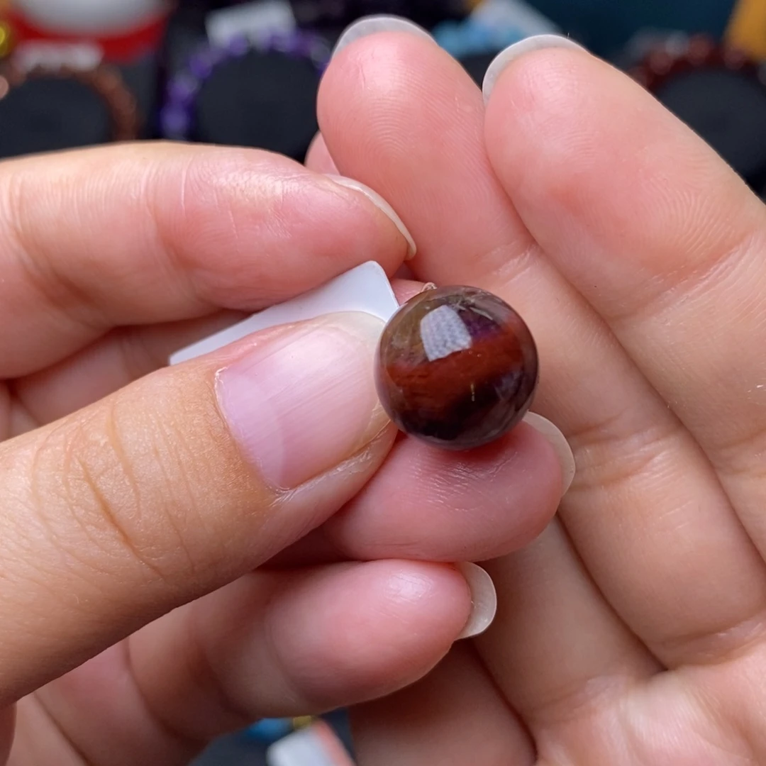未镶嵌手链水晶极光牛血红单珠13mm