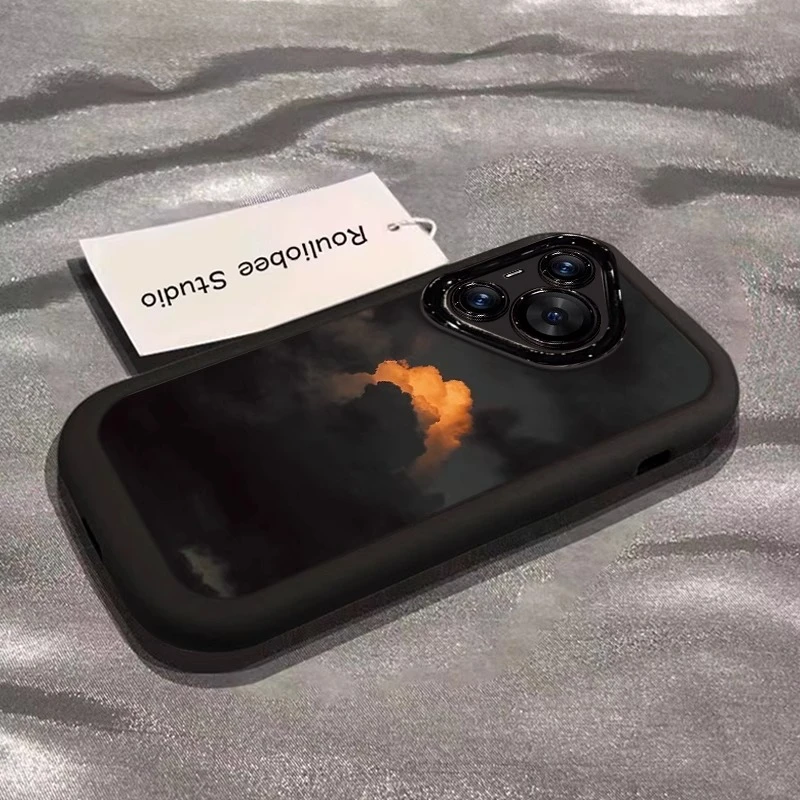 夕阳云朵适用华为pura80pro手机壳全包70新款防摔60高级硅胶小众