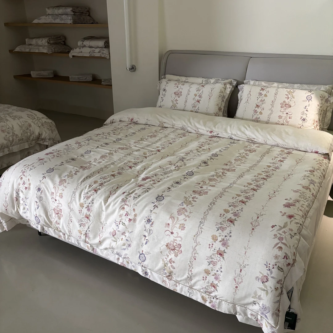 有斐/Youfeel 棉麻扎染汉麻双层纱全棉孤品床单四件套