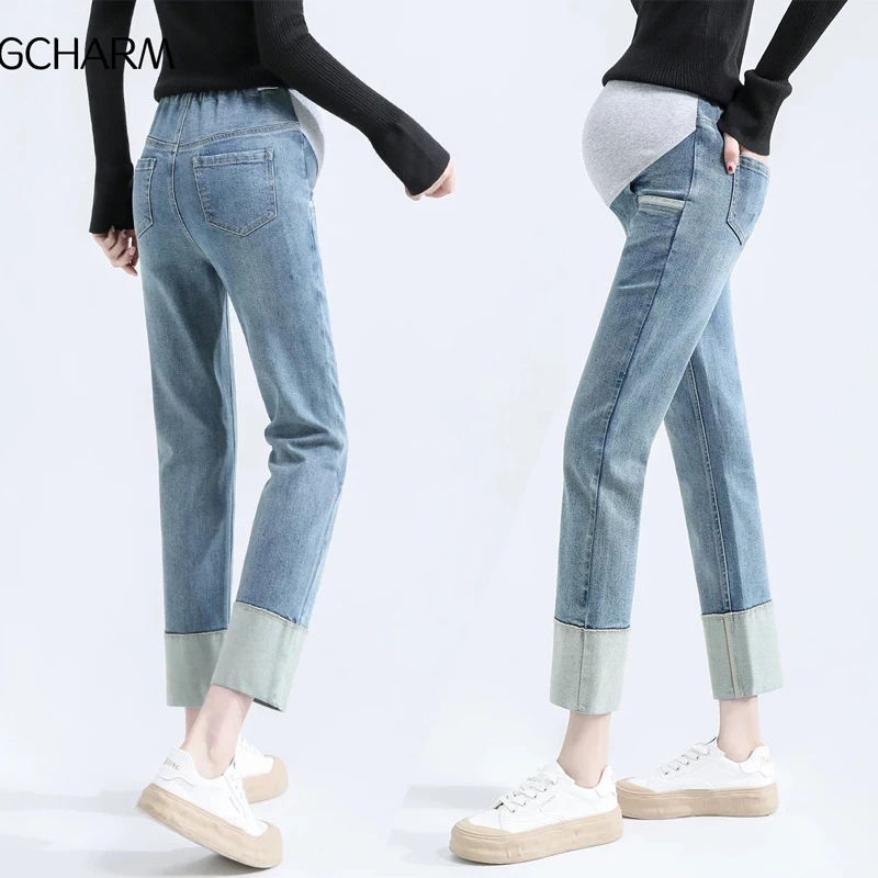 【清仓】孕妇牛仔裤春秋显瘦时尚外穿百搭休闲直筒弹力秋装长裤