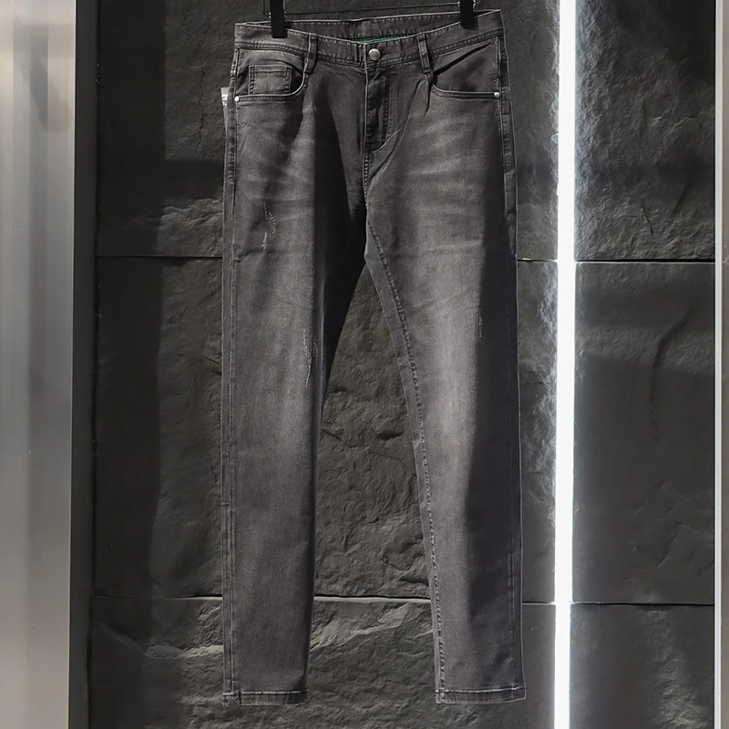 男装尾货 春夏款黑色牛仔长裤3506