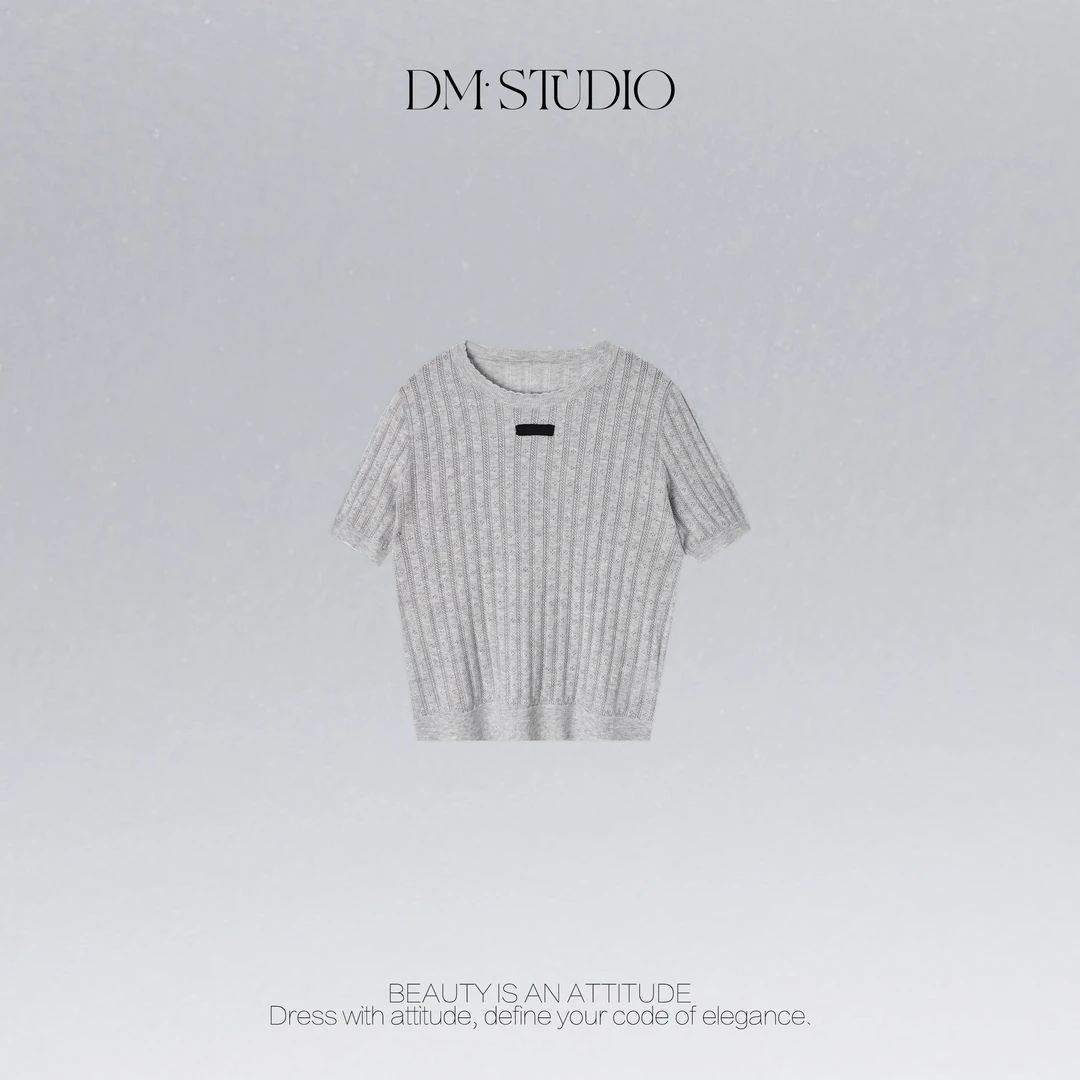 DEDM•STUDIO/减龄透气静奢100%羊毛显瘦圆领套头上衣2506TX/2962