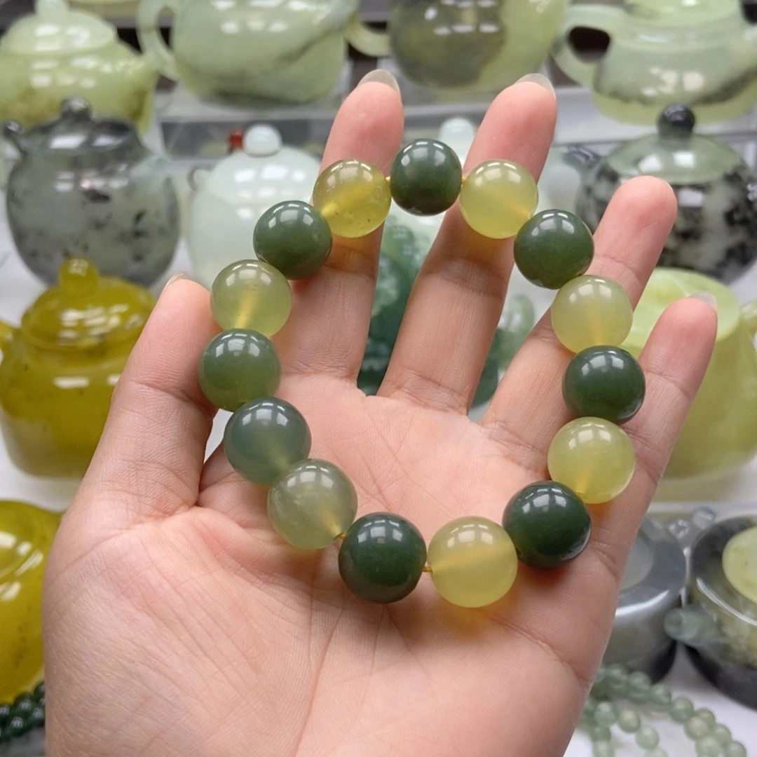 未镶嵌蛇纹石玉手链