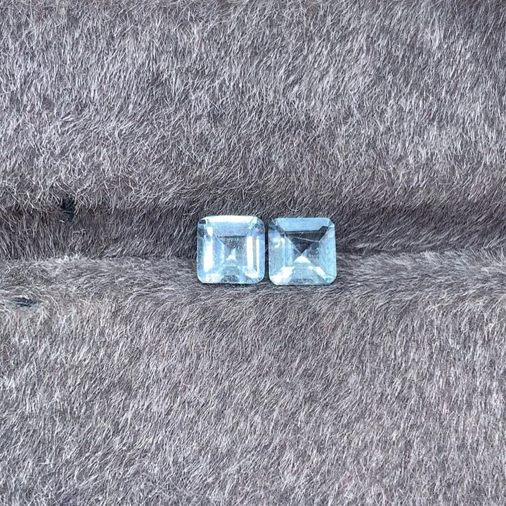 未镶嵌笔搁海蓝宝石方5一对