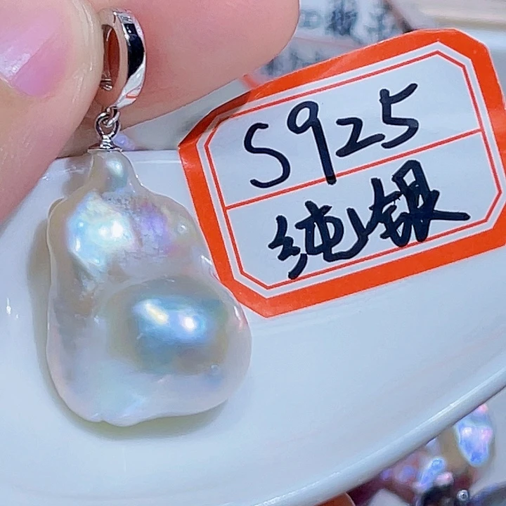 淡水珍珠银S925镶嵌颈饰