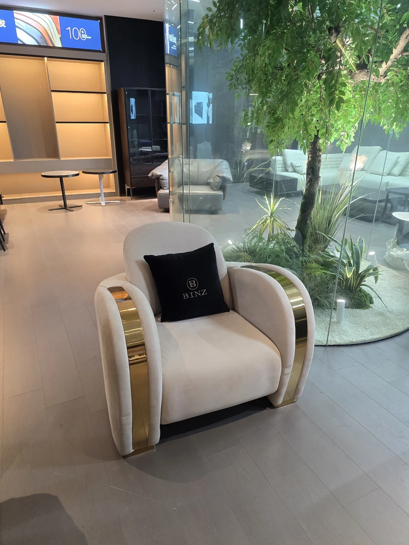 MJ全磨砂皮单椅沙发-米色