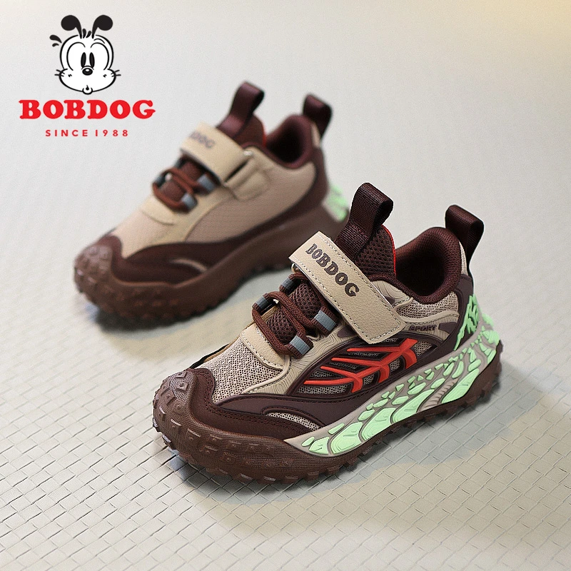 巴布豆男童鞋子儿童运动鞋2025春秋新款网面透气登山户外软底轻便