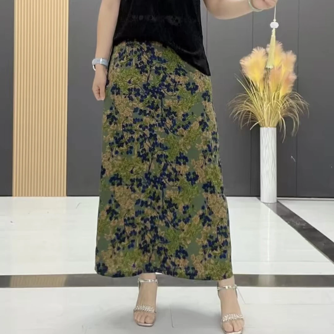 时尚大码夏季新款百搭洋气长款显瘦半身裙LJJ-2821