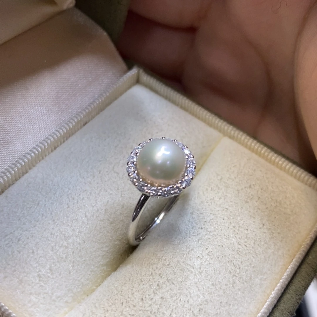 淡水珍珠戒指银S925镶嵌