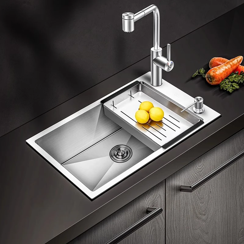 NILLOS尼洛施水槽单槽304不锈钢厨房加厚洗菜盆下沉式水槽洗菜池