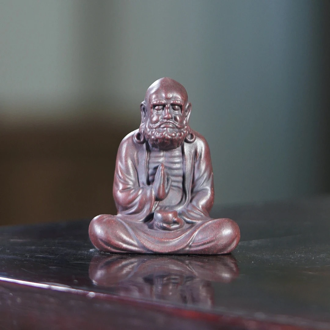 宜兴正品高端紫砂茶宠达摩香插精品紫砂茶宠