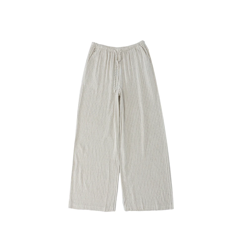 新款2025夏季百搭棉麻冰丝休闲阔腿裤L5538