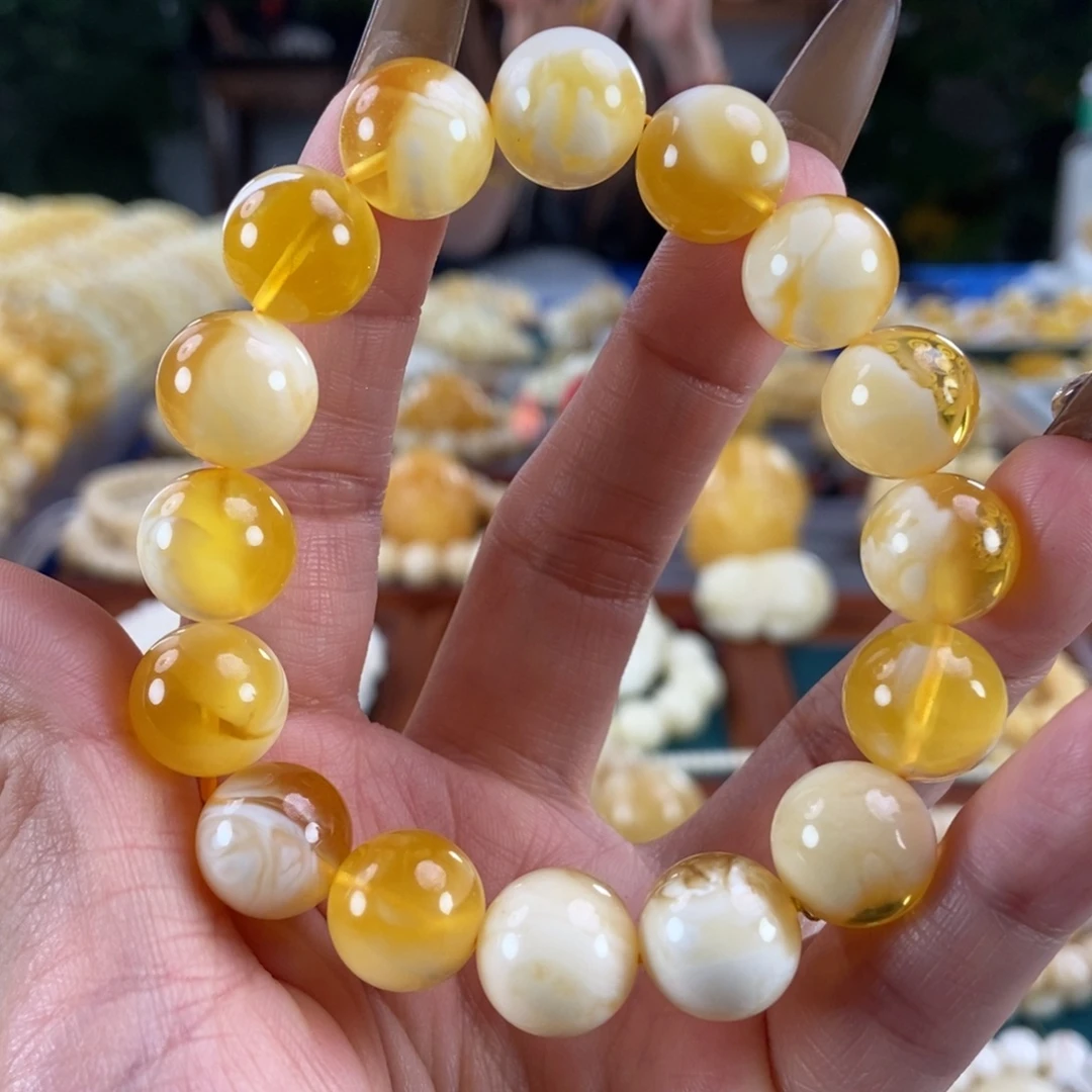 琥珀未镶嵌珠宝奇石13圆珠20.7