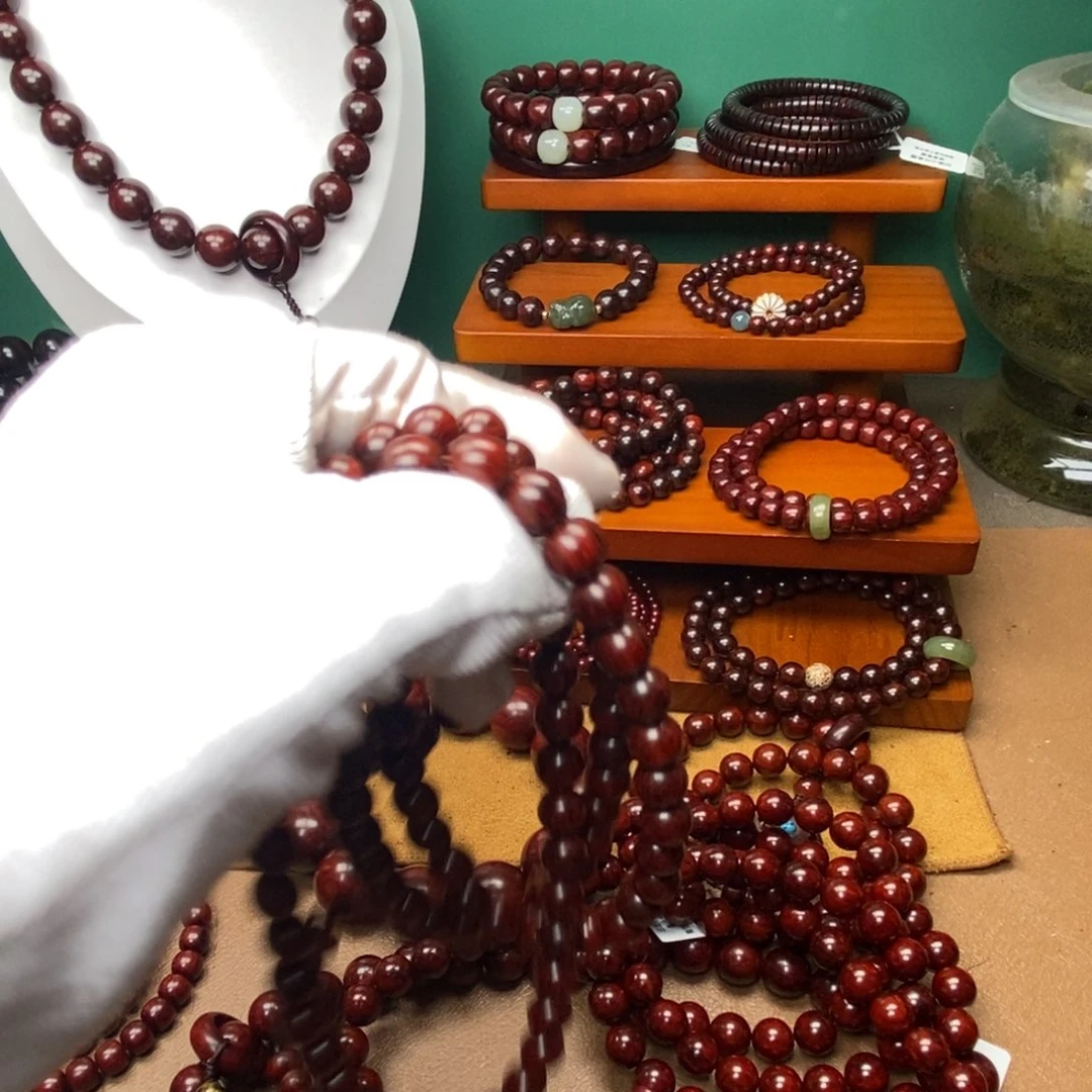 小叶紫檀手串/手链P****朱原汁原味0.8