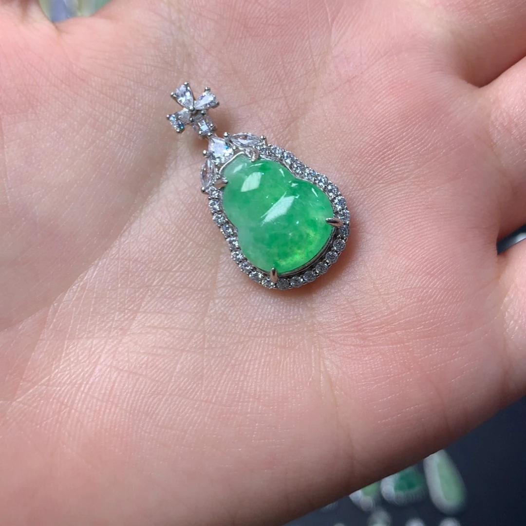 翡翠银S925镶嵌颈饰