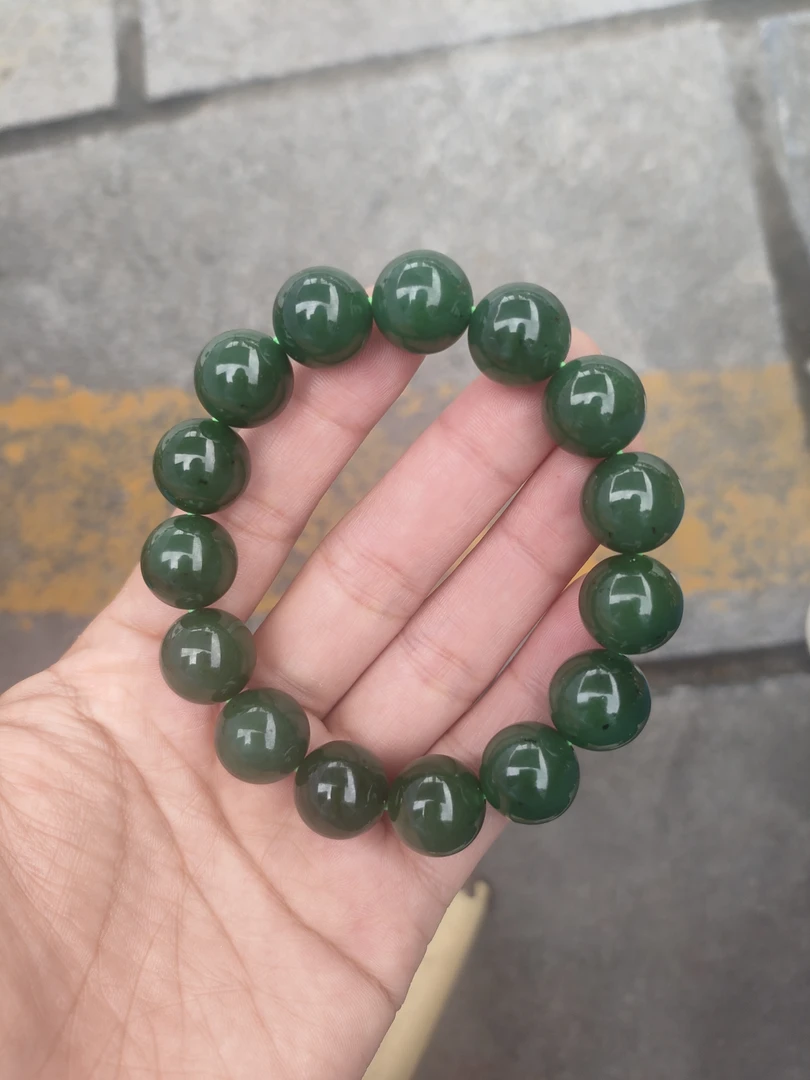 和田玉碧玉卡 14 手串