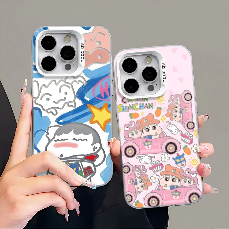 小新卡通风格防摔全包手机壳适用于苹果iPhone16华为小米趣味可爱