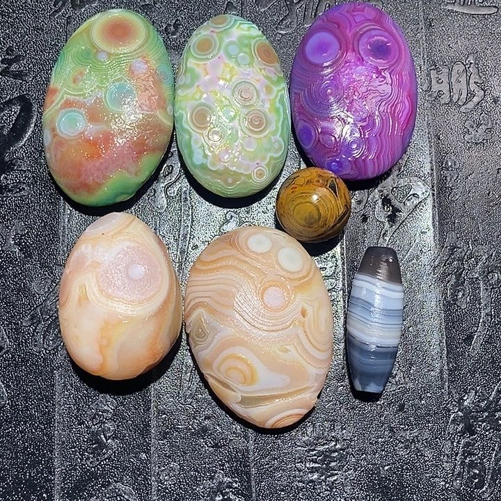 泡***麻玛瑙/玉髓合金颈饰