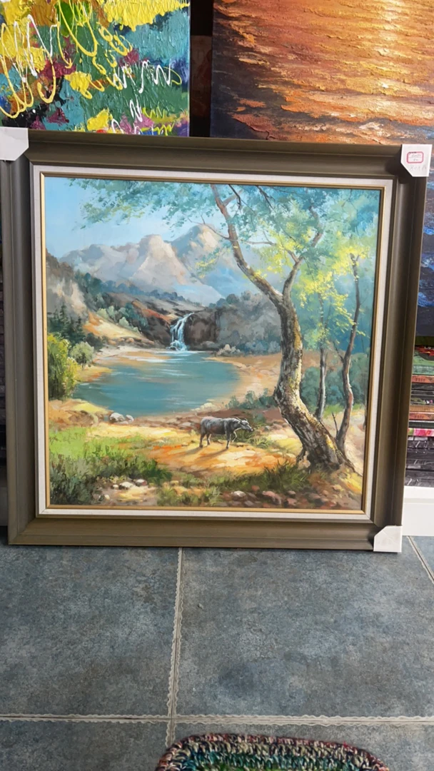 纯手绘欧式风景油画客厅餐厅装饰画高档挂画80×80