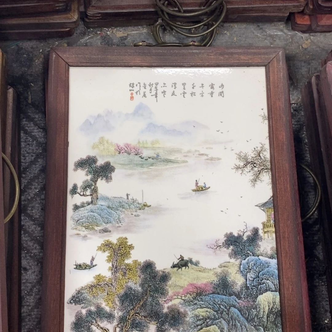 瓷片~37*28*1景德镇瓷板画柴窑烧制