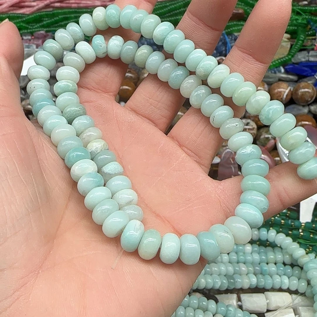 玛瑙/玉髓珠宝半成品合金亚马逊天河8mm算盘一条