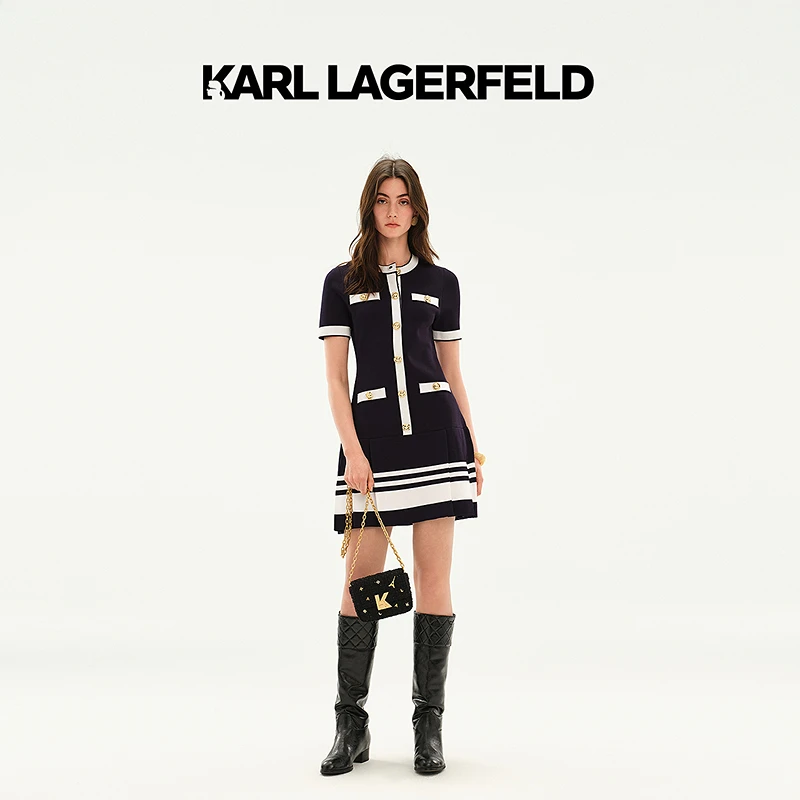 【搭搭专属】KARLLAGERFELD新款短袖连衣裙老佛爷M22E13H9