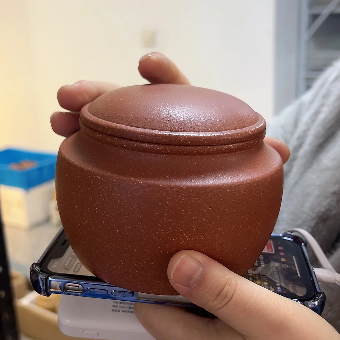 紫砂茶壶黄龙山原矿红降坡