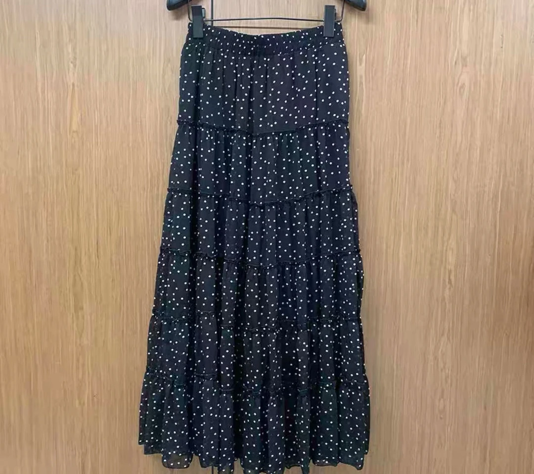 MSSY美舒尚衣，女装纱裙气质时尚黑色纱裙波点8511-1