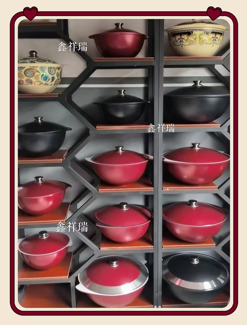 新疆抓饭锅铝压铸铝锅炒菜锅各种铁锅炖大鱼锅不粘锅燃气灶炒锅