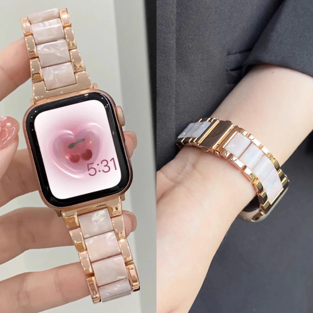 适用小米手环9pro表带8pro金属间树脂红米watch5腕带高级轻奢女款